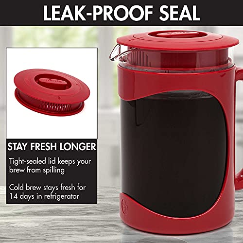 Burke Deluxe Cold Brew Iced Coffee Maker (1.6 Quart / Red)