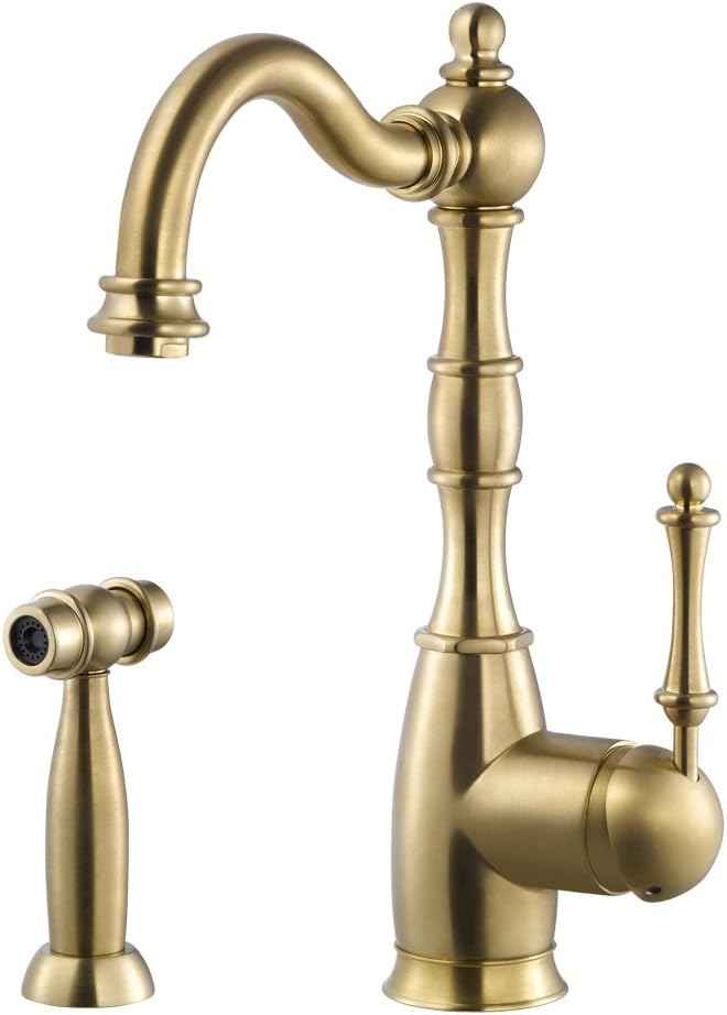 Houzer REGSS-181-BB Regal Traditional Kitchen Faucet, Brushed Brass
