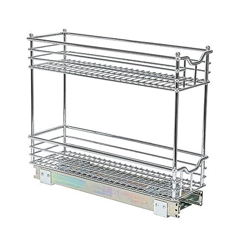 Glidez 2‑Tier Multipurpose Chrome‑Plated Steel Pull‑Out (2-Tier / 7" - Extended)