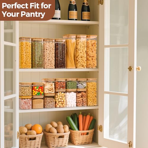 Glass Pantry Storage Containers (0.7 qt x 2 + 1.2 qt x 2 + 1.6 qt x 2)