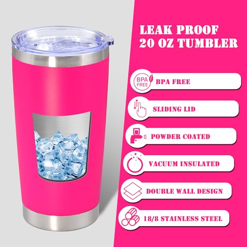 20 oz Tumbler Insulated Tumblers Stainless Steel Coffee Mug (Hot Pink)
