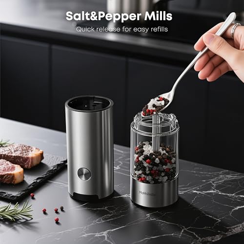 2 Pack Electric Salt Pepper Grinder