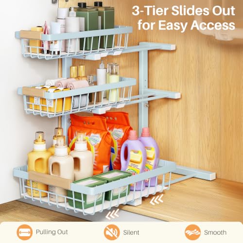 Under Sink Organizer (1-Pack / LightBlue)