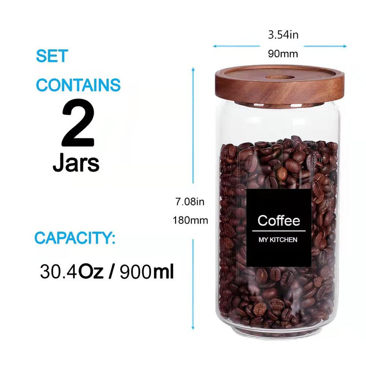Borosilicate Glass Kitchen Jars (2 Count)