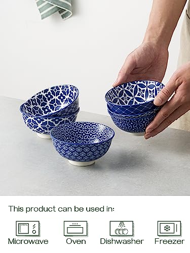 Small Dessert Bowls Set of 6 (Vintage Blue / 10 OZ)