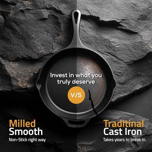 Cast Iron Skillet 12 Inch Pre (Black / 12 Inch (Pack of 1))