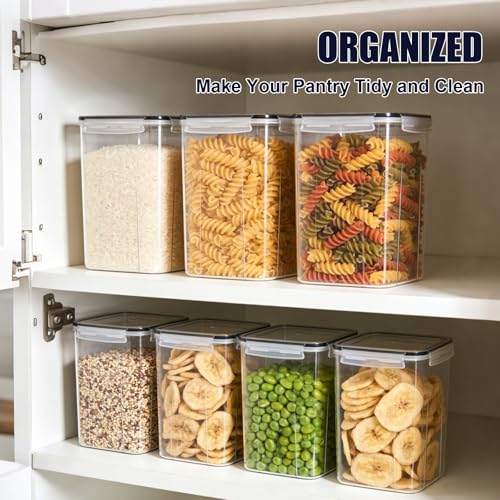 4pc 6.5L Large Airtight Plastic Canisters with Lids (4 pcs(6.5L))