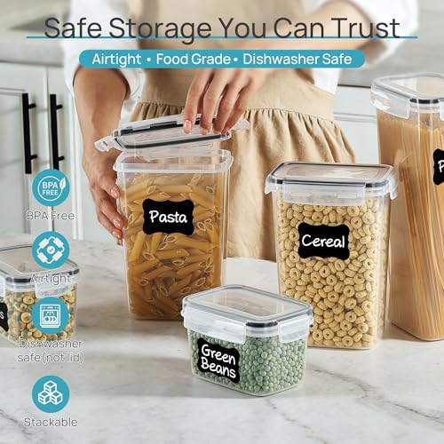 Airtight Food Storage Containers with Lids (Black)