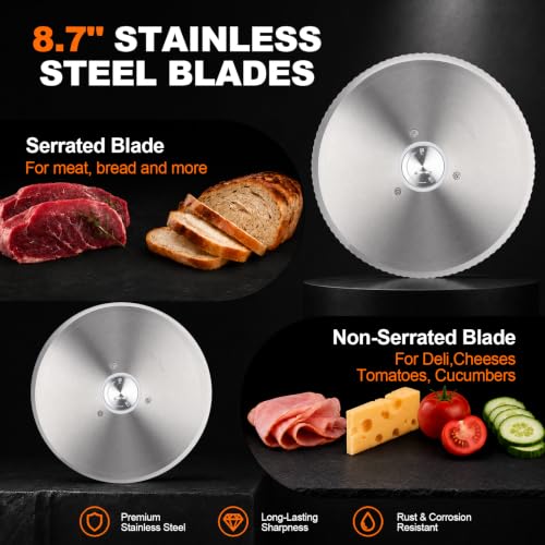Meat Slicer Electric Deli Food Slicer (Silver)