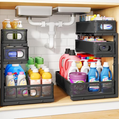 Under Sink Organizer (2-Pack / Black)
