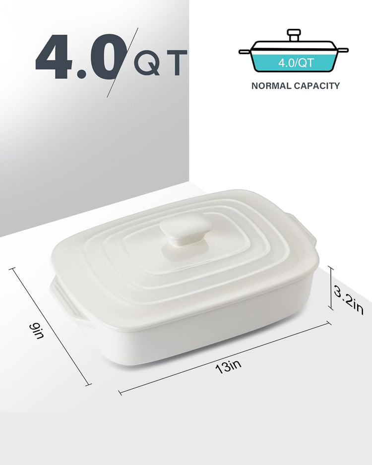 Large Ceramic Casserole Dish with Lid