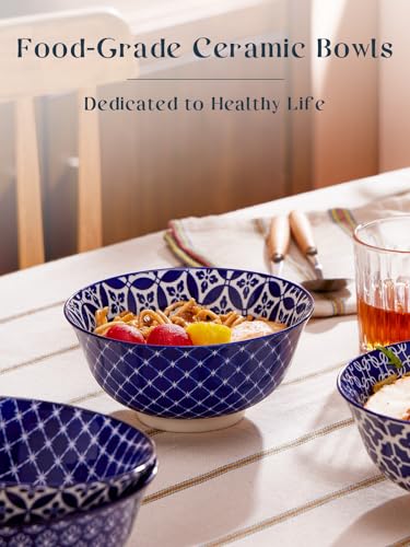 Cereal Bowls Set of 6 (Vintage Blue / 23 OZ)