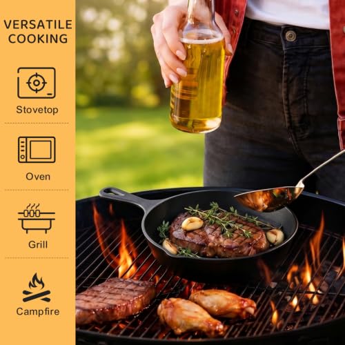 Cast Iron Skillet 8 Inch (8 Inch)