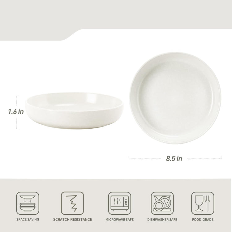 famiware Milkyway Pasta Bowls Set of 4, 8.5" Large Salad Bowls, Double Reactive Glaze, Sturdy & Stackable, Ideal for Housewarming, Festivals, Matte Multi-color