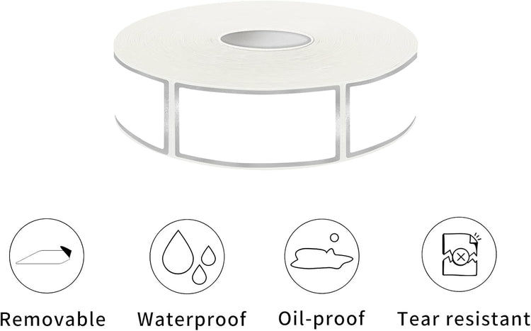 600 Silvery Border Removable Freezer Labels Water Oil Resistant with Perforation Line for Food Containers Jars Pantry Organization (Ink Quick-Dry,1” x 2”)