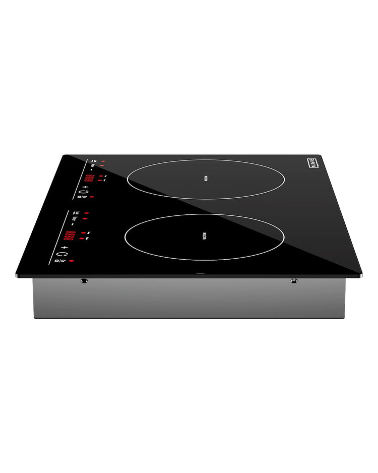 Electric Stove Induction Cooktop Horizontal with 2 Burners in Black Vitro Ceramic Smooth Surface Glass 120V