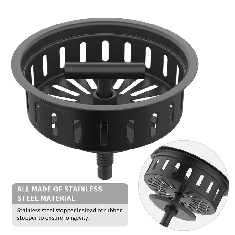 Black Kitchen Sink Drain Matte Black Sink Strainer 3