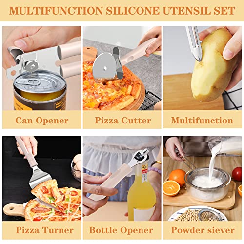 Silicone Cooking Utensil Set (Khaki)