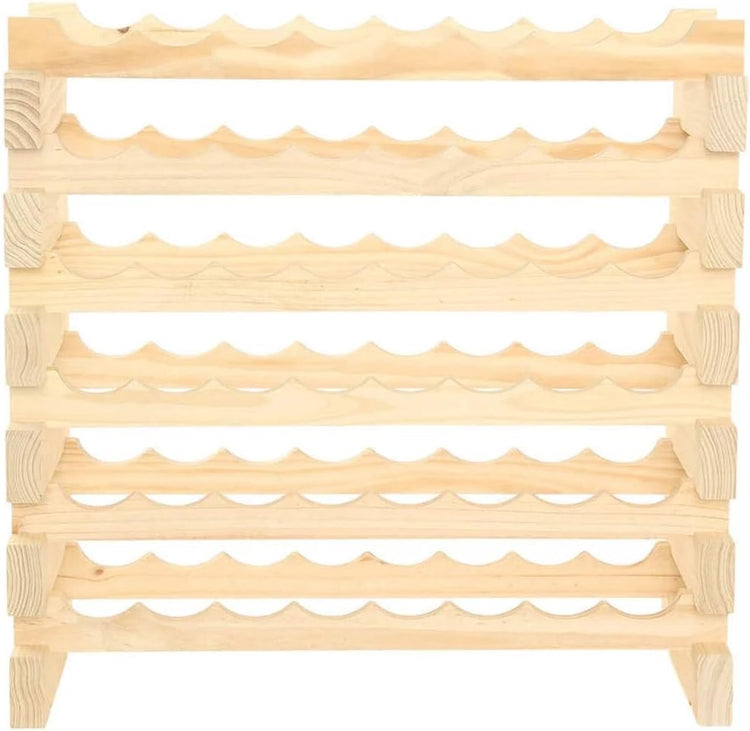 48 Bottle Wine Rack Natural Pine