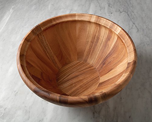 Acacia Wood Salad Bowl (16" Salinas Salad Bowl and Spring Salad Tongs Set)