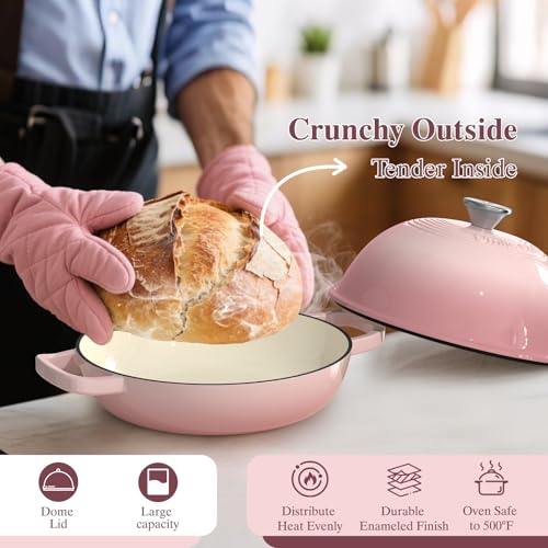 Cast Iron Dutch Oven Pot with Lid (Pink)