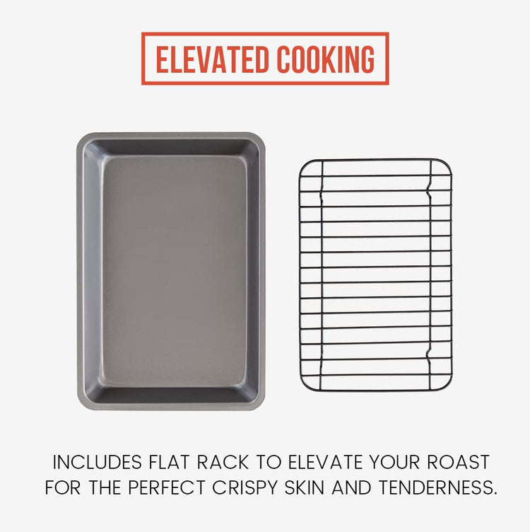 Nonstick Carbon Steel Small Roasting Pan with Rack