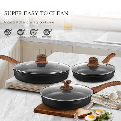9.5 Inch Nonstick Frying Pan with Lid