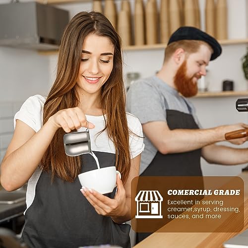 36 Pcs Stainless Steel Bell Creamers 3 oz Creamer Pitcher for Serving Milk Coffee Cream Syrup Sugar Bell Shaped Container Espresso Shot Frothing Pitcher Cup for Restaurant Cafes Home