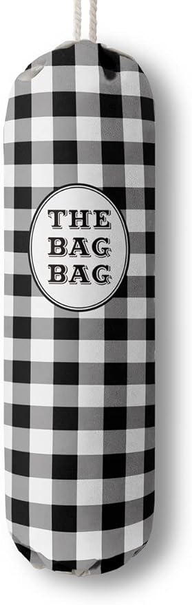 Black White Buffalo Check Plaid Grocery Bags Holder Organizer For Shopping Bags,Wall Mount Plastic Bags Storage Container Dispensers, Kitchen Housewarming Gifts For Women Family Friends Grandma Mom