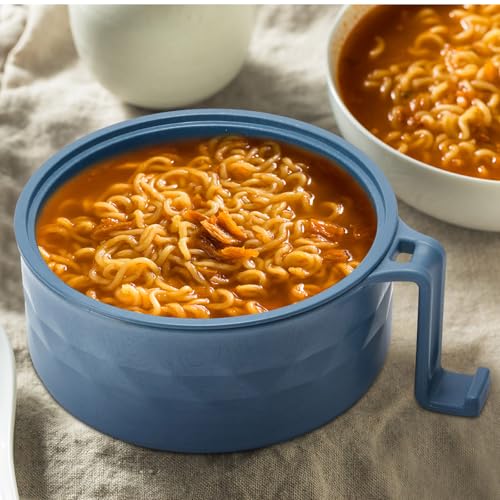8 Sets Microwave Ramen Bowl with Utensils Bulk (Nature Tones)