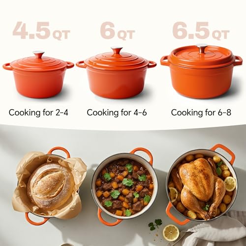 4.5 Quart Dutch Oven Pot with Lid (4.5 QT / Orange)