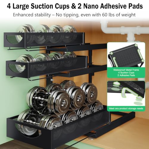 Under Sink Organizer (2Pack-3Tier / Black)
