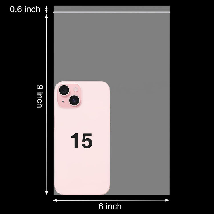 120Pcs 6"x9" Clear Plastic Zip Bags