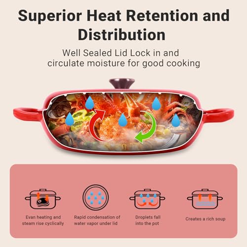 Enameled Cast Iron Dutch Oven (Gradient Red / 3.8 QT)