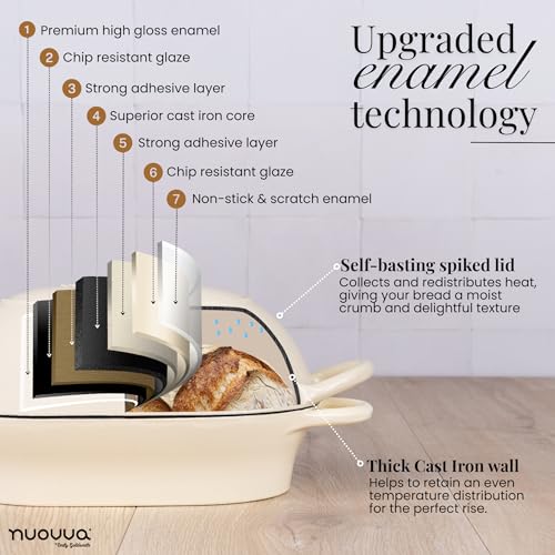 Dutch Oven For Sourdough Bread Baking (24cm x 16cm / Cream)