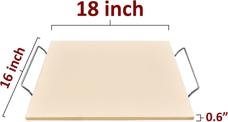 18 Inch Pizza Stone, 16x18 inch Stone for oven and grill - Durable Ceramic Pizza Stone, Heat Resistant up to 1,472°F, Perfect for Homemade Pizza, Bread and More