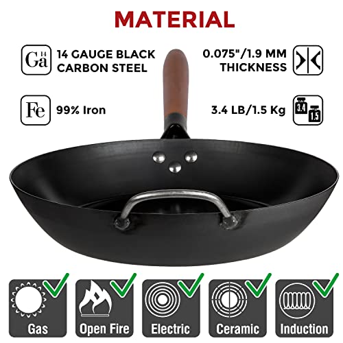 11.8" Pre Seasoned Carbon Steel Frying Pan (11.8 inches)