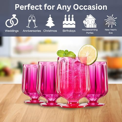 15oz Unbreakable Premium Drinking Glasses Set of 4 (4 Count)