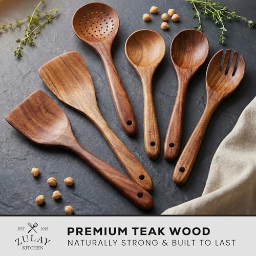 6 Piece Wooden Spoons for Cooking (6 Piece)