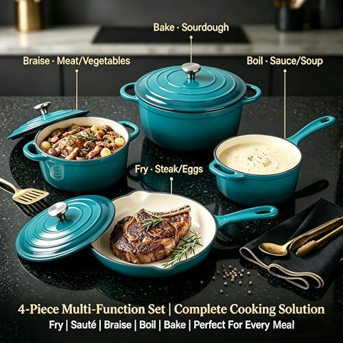 Enameled Cast Iron Cookware Set