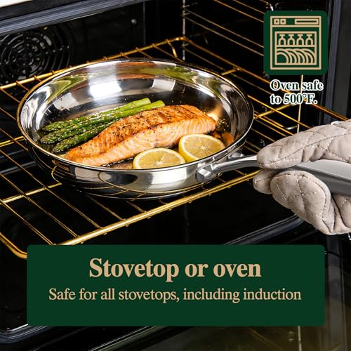 17Pcs 5 Ply Clad Stainless Steel Cookware Set with Lids