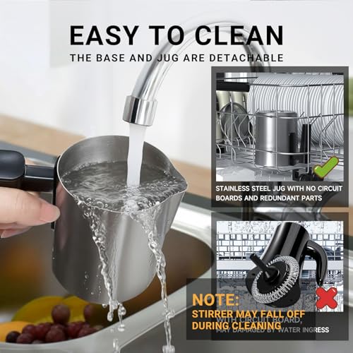 4-in-1 Electric Milk Frother and Steamer with Auto Shut-Off (Silver)