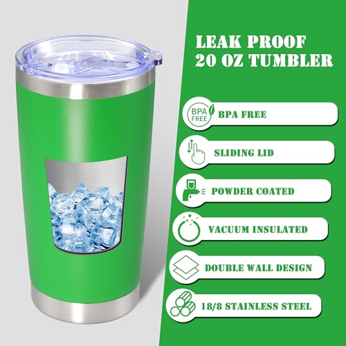 20 oz Tumbler Insulated Tumblers Stainless Steel Coffee Mug (Green)