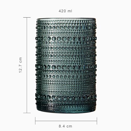 Hobnail Beaded Highball Drinking Tumbler Glasses