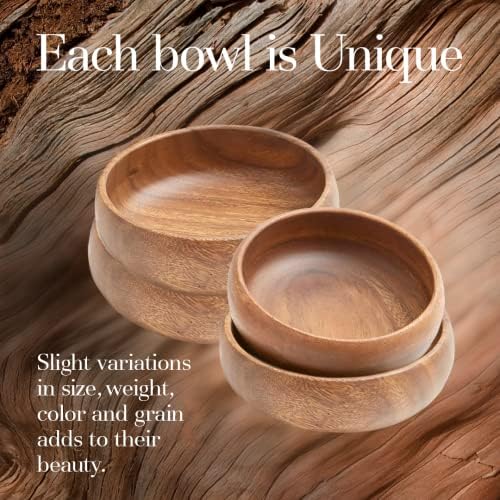 Woodard & Charles Acacia Wood Snack Serving Bowl (6" x 2" Pack of 72)