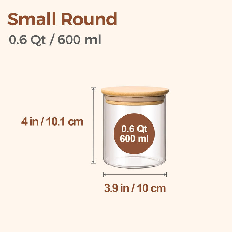 Glass Storage Containers With Lids 0.6 Qt (9 Count)