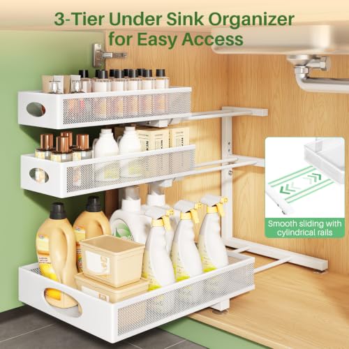Under Sink Organizer 3 (2-Pack / White)