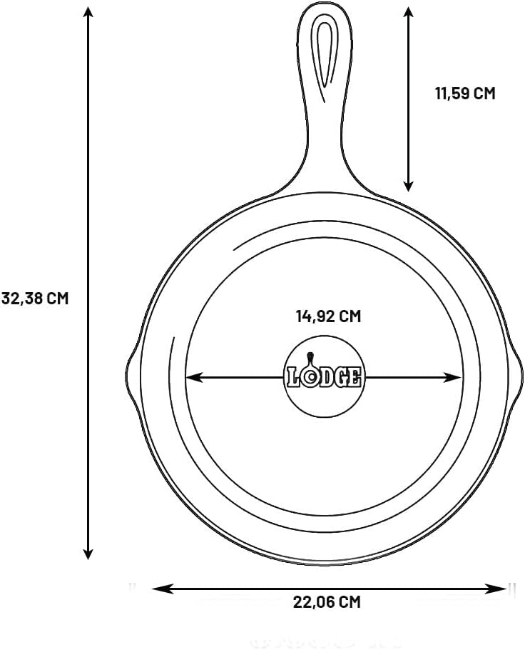 Lodge 8 Inch Cast Iron Pre-Seasoned Skillet – Signature Teardrop Handle - Use in the Oven, on the Stove, on the Grill, or Over a Campfire, Black - Nestoria