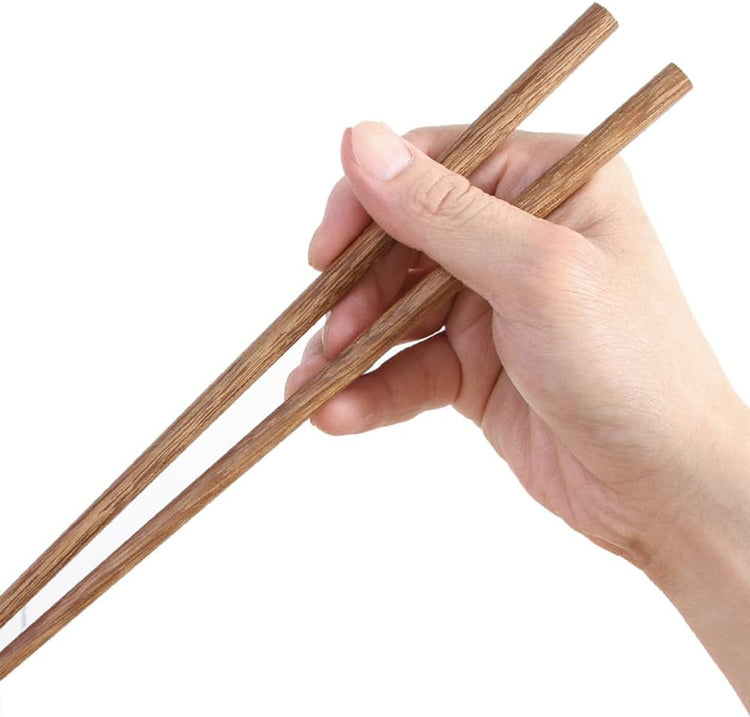 M.G Reusable Wooden Chopsticks,10 Pairs Wenge Wood Chop Sticks,for Chinese Japanese Korean Cuisine, Dishwasher safe(9.8 inches)