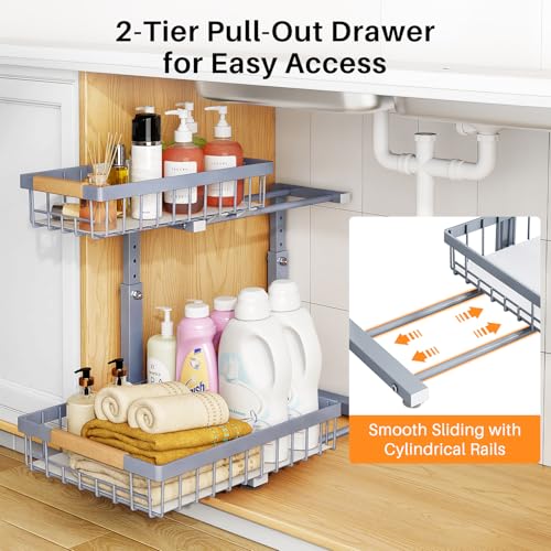 Under Sink Organizer (Large-1-Pack / Grey)